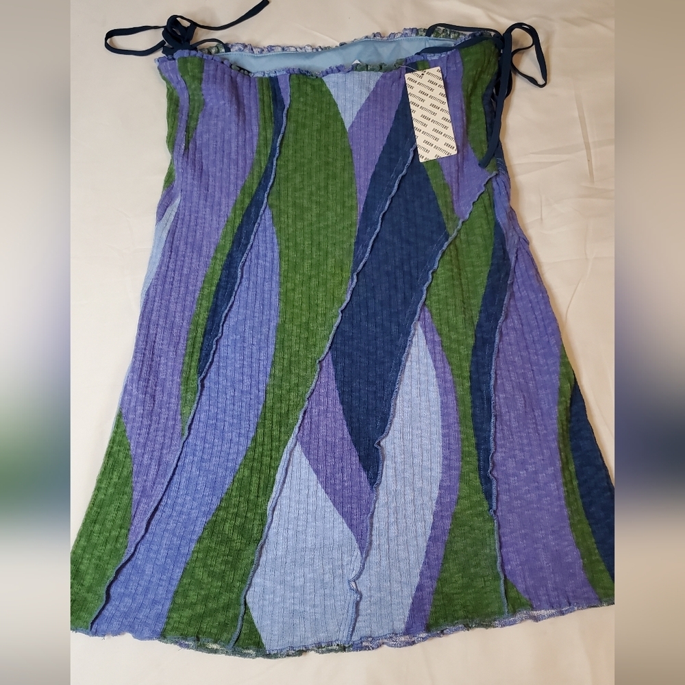 NWT Urban Outfitters Colorful Patchwork Dress With Straps Size :M - Picture 7 of 9